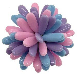 Vintage Hong Kong Acrylic Pastel Atomic Sputnik Style Brooch Fancy Pin Elegant